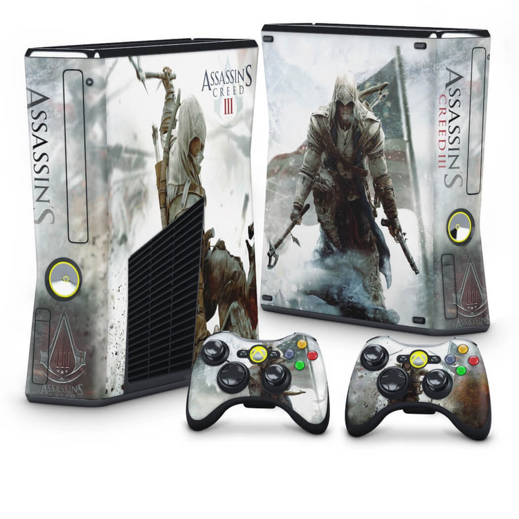 ایکس باکس ۳۶۰ اسلیم ۲۵۰ گیگ کپی خور فول گیم با اسکین assassin creed با یک عدد دسته